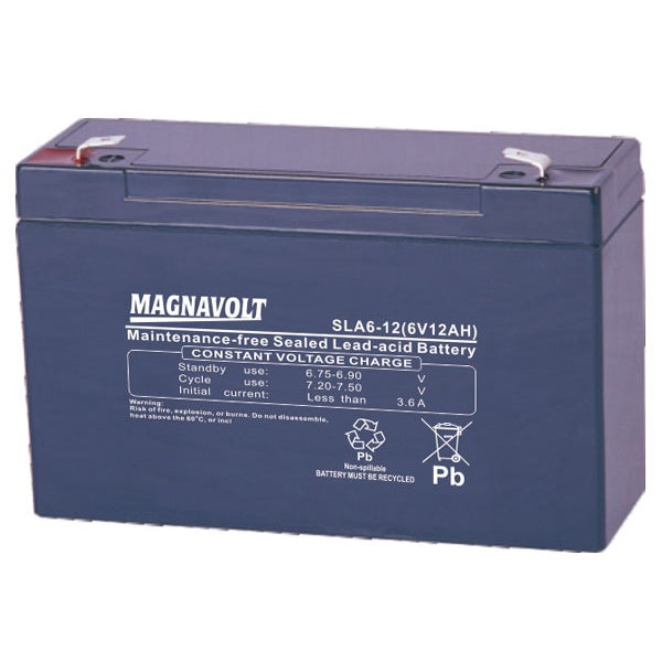 Magnavolt SLA6-12 Premium Sealed Lead Acid Battery - 6 Volt