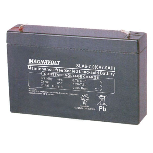 Magnavolt SLA6-7 Premium Sealed Lead Acid Battery - 6 Volt