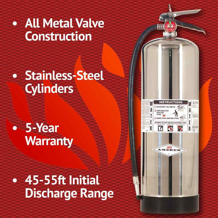 Amerex 2.5 Gallon Fire Extinguisher Features