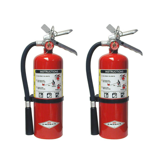 2-Pack Bundle of Amerex 5 lb ABC Fire Extinguisher with Wall Hanger - Model B500