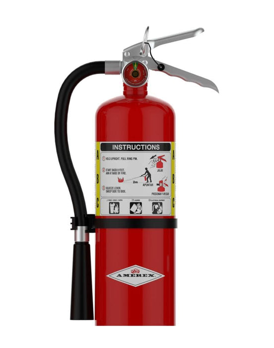 Amerex 5 lb Multi-Purpose ABC Fire Extinguisher with Wall Hanger - B500X Front View