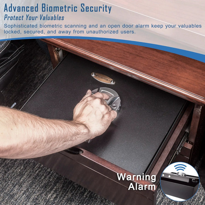 Barska 0.23 Cubic Feet Top Opening Biometric Security Safe Advance Biometric Security