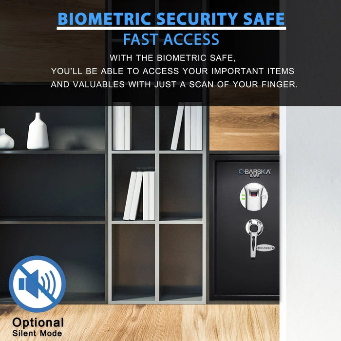 Barska 1.45 Cubic Feet Biometric Security Safe Biometric Safe Fast Access