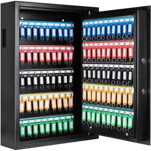 Barska 100 Capacity Fixed Position Key Cabinet Digital Keypad Wall Safe in Black