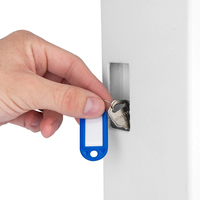 Barska 100 Capacity Fixed Position Key Cabinet Digital Keypad Wall Safe in White Key Return Drop Slot