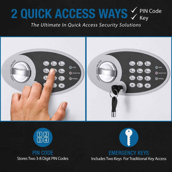 Barska 144 Capacity Fixed Position Key Cabinet Digital Keypad Wall Safe 2 Quick Access Ways