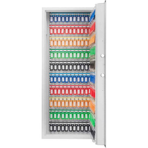 Barska 240 Capacity Adjustable Key Cabinet Digital Keypad Wall Safe in White