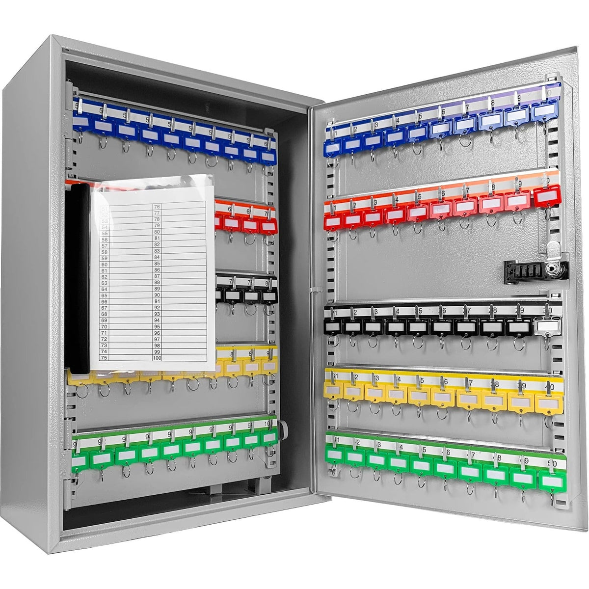 Barska 300 Capacity Adjustable Key Cabinet with Combination Lock in Gr ...