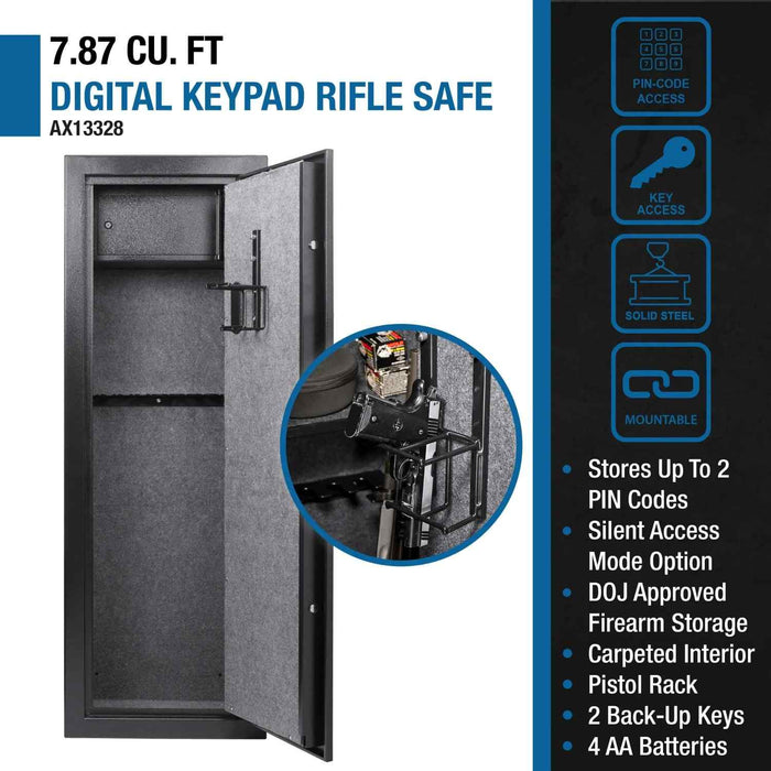 Barska 7.87 Cubic Feet Digital Keypad Rifle Safe Features