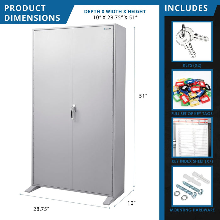 Barska 800 Capacity Adjustment Key Cabinet with Key Lock Dimensions and Inclusion