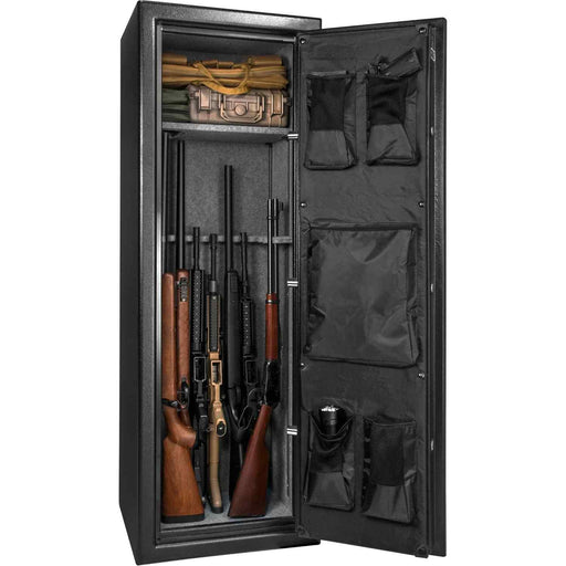 Barska FV1000 FireVault Fireproof Keypad Rifle Safe Body Inner Profile with Weapons and Gears