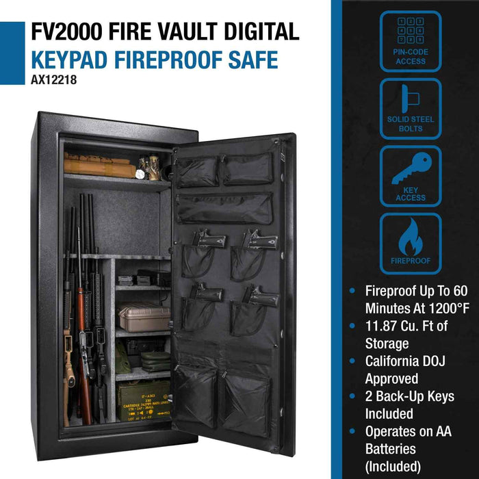 Barska FV2000 FireVault Fireproof Keypad Rifle Safe Features