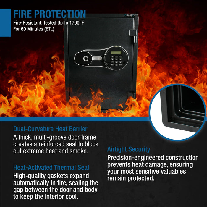 Barska FV Pro 500 Biometric Keypad Fire Resistant Safe - Design