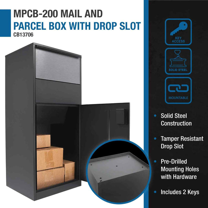 Barska MPCB-200 Mail and Parcel Box with Drop Slot Features