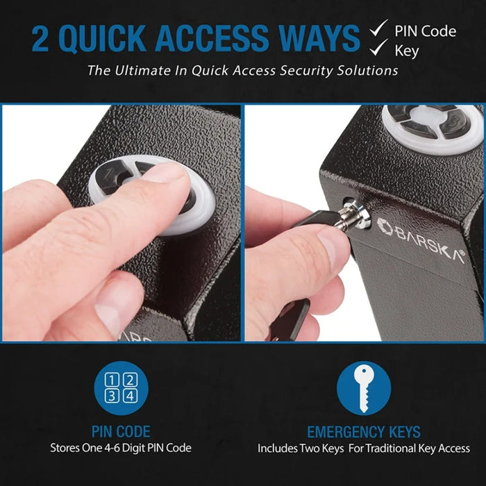 Barska Quick Access Keypad Handgun Desk Safe 2 Quick Access Ways