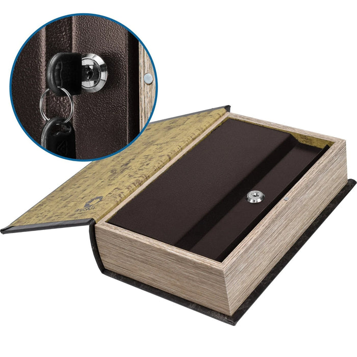 Barska Standard Antique Book Lock Box with Keys