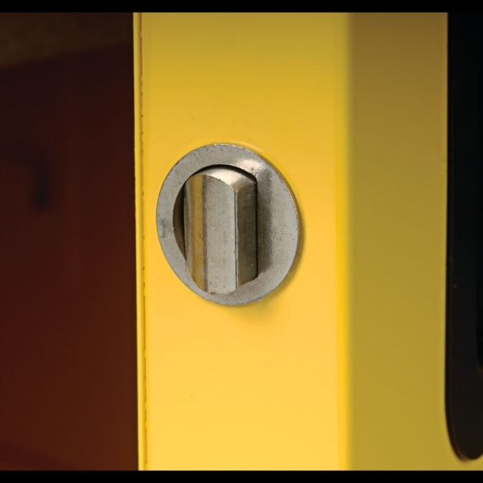 Eagle Manufacturing 22 Gallon, 1 Shelf, 2 Door, Self Close, Under Counter, Flammable Liquid Cabinet, Yellow - 1970 Body Door Latch
