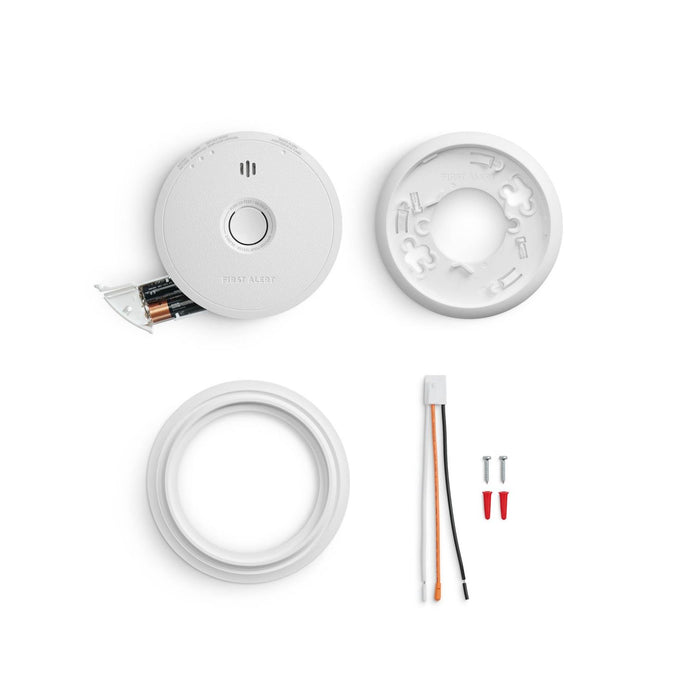 First Alert Hardwired Photoelectric Smoke Alarm with 2x AA Battery Backup