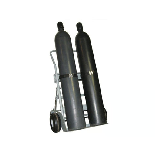 Justrite Double Cylinder Hand Truck, 10.5" Pneumatic Wheels, Rear Casters - 35032 Body with 2 Gas Cylinders