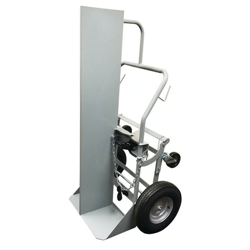 Justrite Double Cylinder Hand Truck With Firewall, 16" Pneumatic Wheels, Rear Casters - 35044 Body