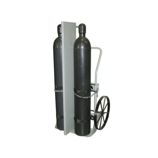 Justrite Double Cylinder Hand Truck With Firewall, 20" Steel Wheels - 35046 Body with 2 Gas Cylinders