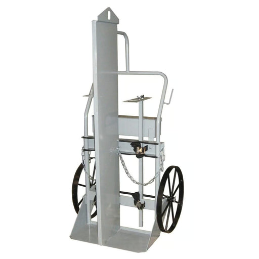 Justrite Double Cylinder Hand Truck With Firewall and Hoist Ring, 20" Steel Wheels, Tool Box - 35048