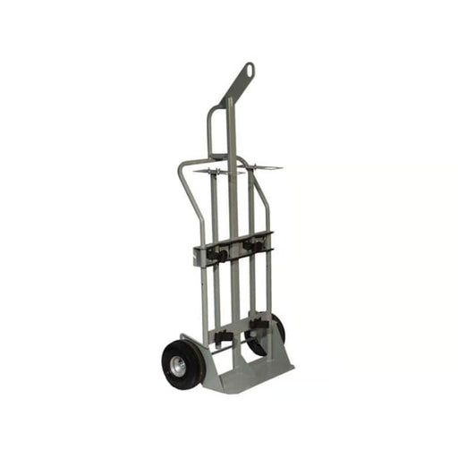 Justrite Double Cylinder Hand Truck With Hoist Ring, 10.5" Pneumatic Wheels