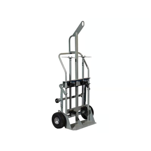 Justrite Double Cylinder Hand Truck With Hoist Ring, 10.5" Pneumatic Wheels, Rear Casters - 35026