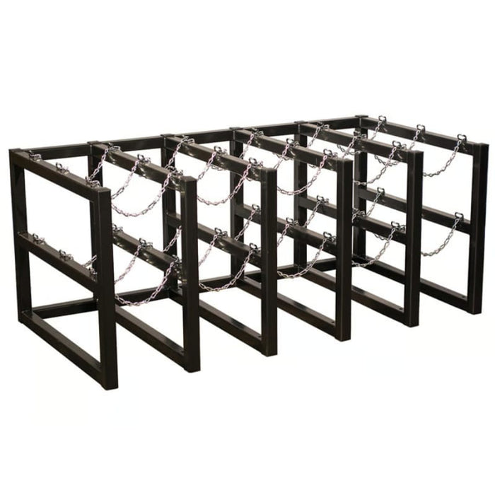 Justrite Gas Cylinder Barricade Rack, 15 Cylinder Capacity, 5 Wide by 3 Deep - 35178