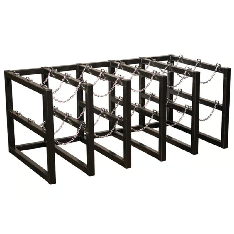 Justrite Gas Cylinder Barricade Rack, 15 Cylinder Capacity, 5 Wide by ...