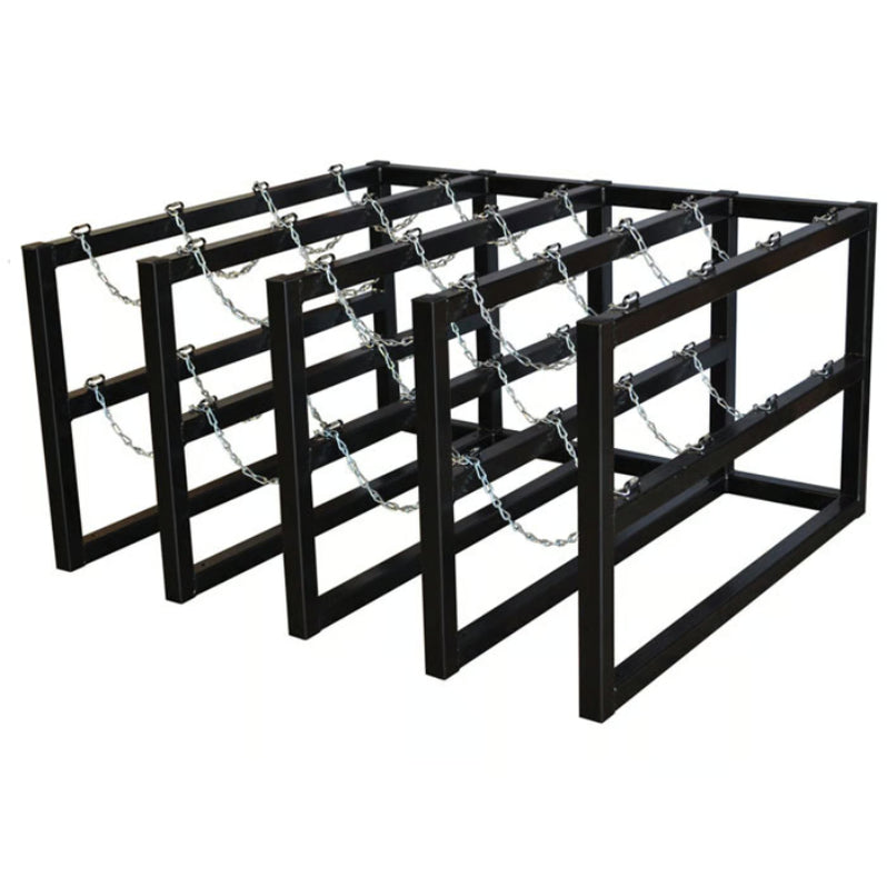Justrite Gas Cylinder Barricade Rack, 16 Cylinder Capacity, 4 Wide by ...