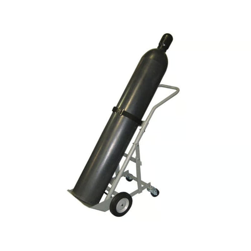 Justrite Single Cylinder Hand Truck, 8" Semi-Pneumatic Wheels, Rear Casters with Gas Cylinder