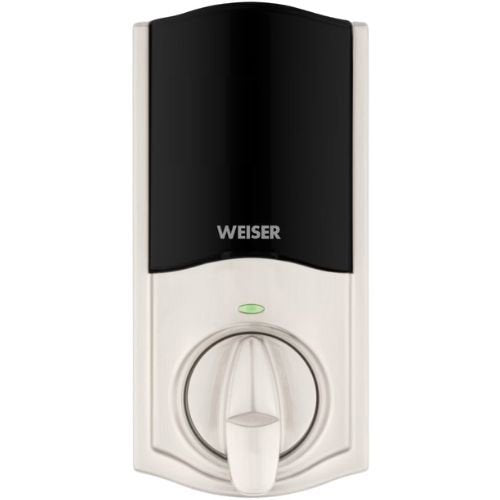 Weiser Home Connect 620 Traditional Deadbolt Electronic Smart Lock with Z-Wave 700 & LR Push Button - Satin Nickel