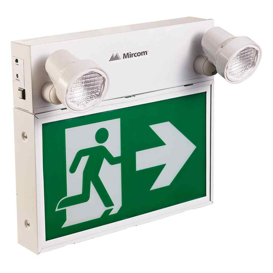 Mircom LED Steel Running Man Sign w/ Twin Spot Led Lights (Remote ...