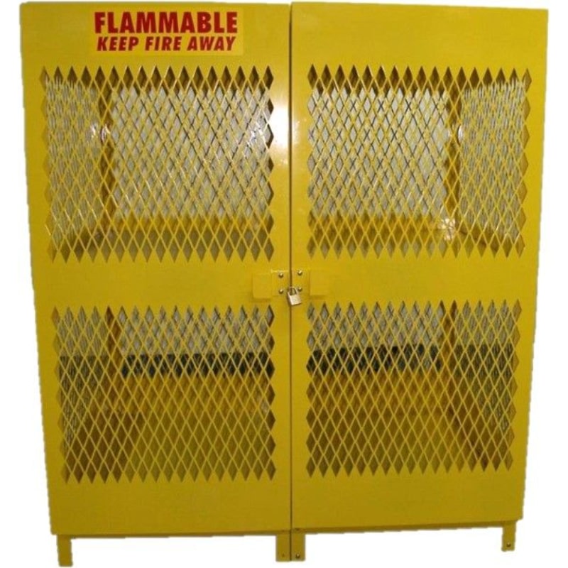 Nosredna 16 Cylinder Steel Vertical Propane Locker in Yellow - NP16VS ...