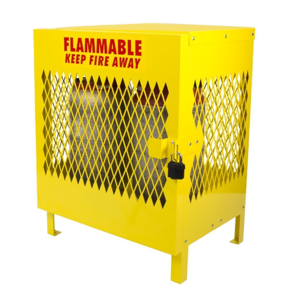 Nosredna 2 Cylinder Steel Vertical Propane Locker in Yellow - NP2VS ...