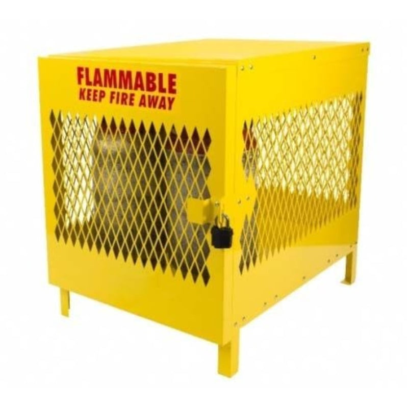 Propane Tank Locker Nosredna 4 Cylinder Steel Vertical Propane Locker in Yellow - NP4VS ...