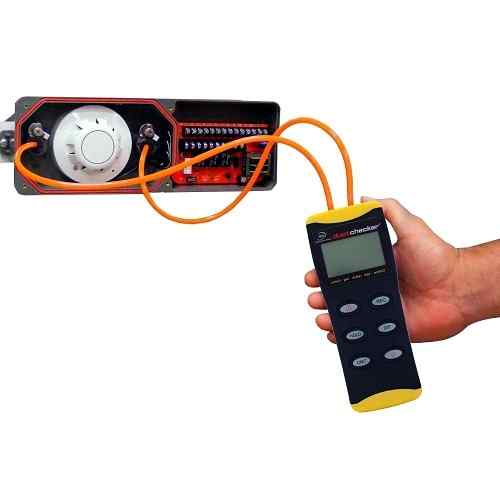 SDi DUCT01 Heat Detector Tester Attached to a Device
