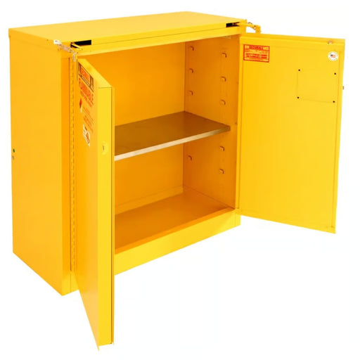 Securall 30 Gallon Flammable Storage Cabinet, Self-Close Self-Latch Safe-T-Door