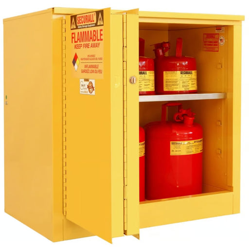 Securall 30 Gallon Flammable Storage Cabinet, Self-Close Self-Latch Sliding Door - A231