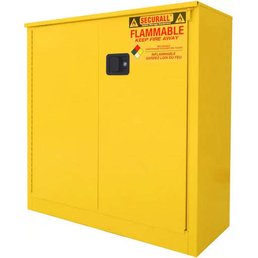 Securall 30 Gallon Flammable Storage Cabinet, Self-Close Self-Latch Sliding Door Body