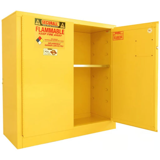Securall 30 Gallon Flammable Storage Cabinet, Self-Latch Standard 2-Door