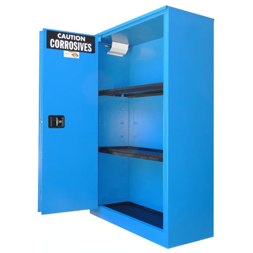 Securall 45 Gallon Acid/Corrosive Storage Cabinet, 2 Shelves, 2 Door Self-Close Self Latch Sliding Door - C245