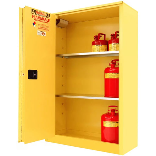 Securall 45 Gallon Flammable Storage Cabinet, Self-Close Self-Latch Sliding Door - A245