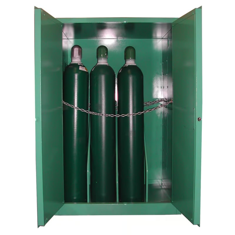 Securall MG106HFL Self-Latch Door - 9 H Oxygen Cylinders Cabinet, Color ...