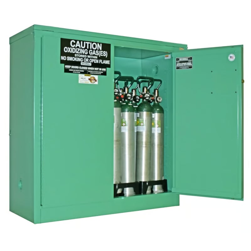 O2 Storage With Tags Securall MG121 Self-Latch Door - 24 D,E Oxygen Cylinders Cabinet, Color ...