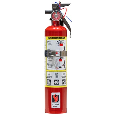 Strike First 2.5 LB BC Fire Extinguisher with Vehicle Bracket