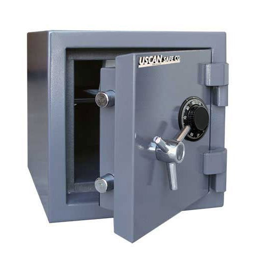 USCAN Eagle SB Series SB-01C Fire and Burglary Safe with Mechanical Lock Door Open Gray Finish