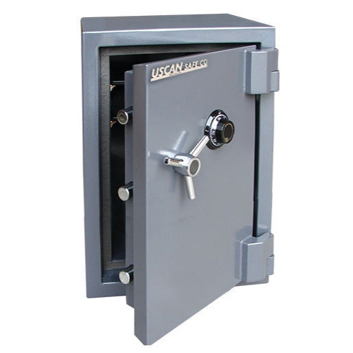 USCAN Eagle SB Series SB-03C Fire and Burglary Safe with Mechanical Lock Door Open Grey Finish