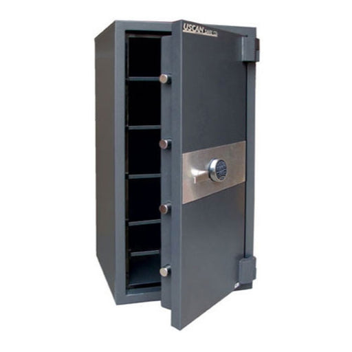 USCAN FB Series FB5920-E Fire and Burglary Safe with Electronic Keypad Door Open Multiple Shelves